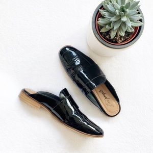 Free People At Ease Black Patent Leather Mule 7